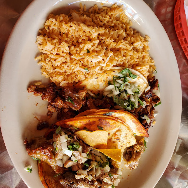 Carnitas Plate with Rice and Beans