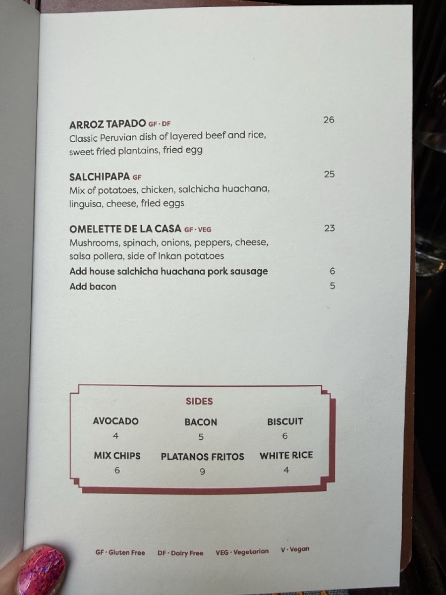 Lucuma Kitchen and Bar menu board