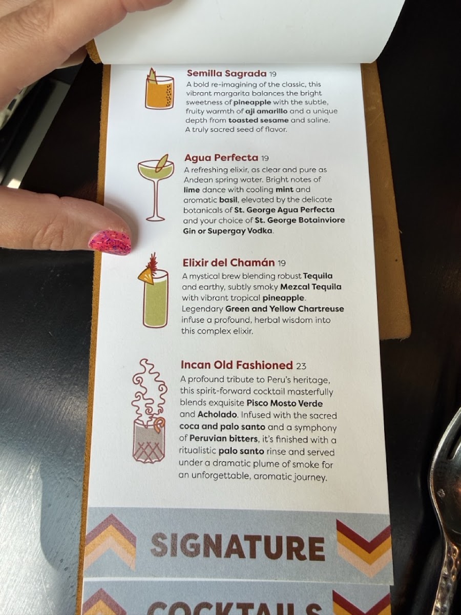 Lucuma Kitchen and Bar menu board
