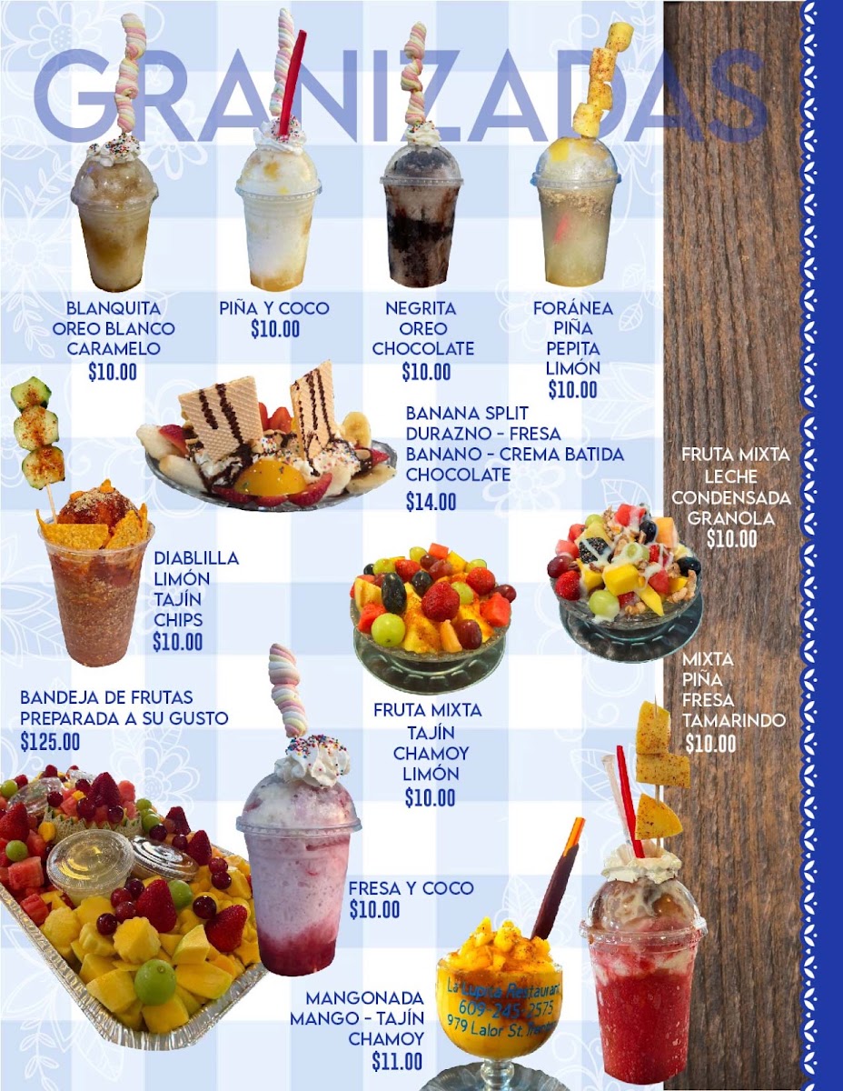 La Lupita Restaurant & Deli menu board