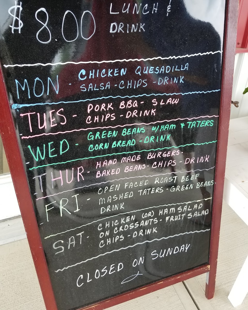 Granny's Garden menu board