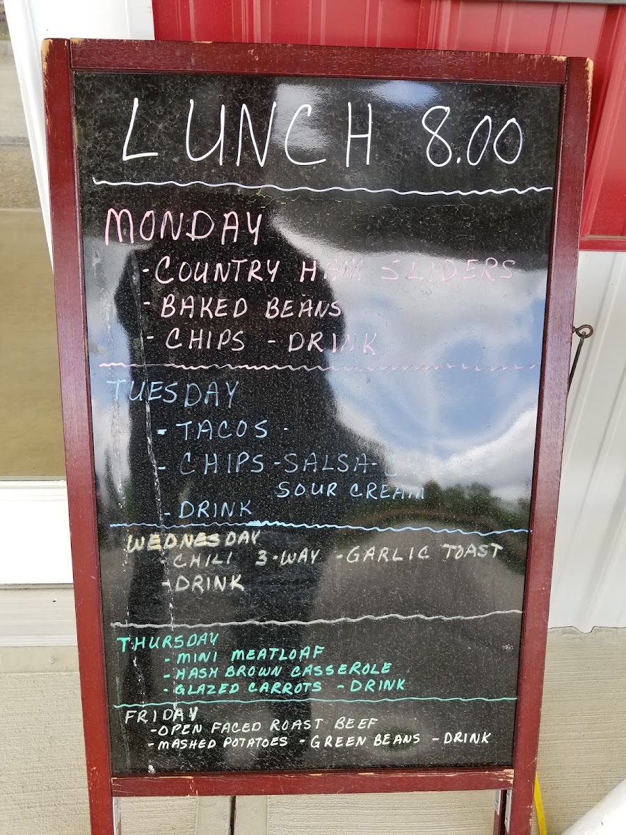 Granny's Garden menu board