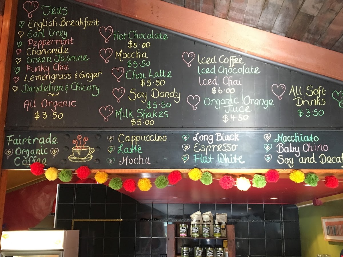 Heart 'n Soul Cafe menu board