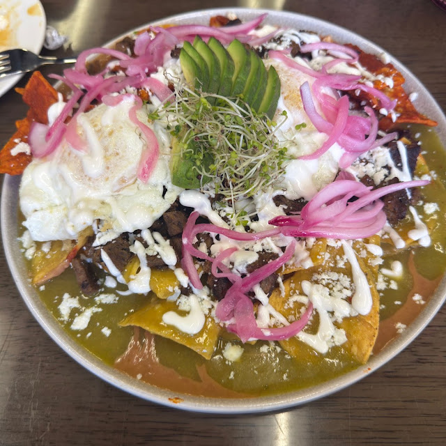 Steak Chilaquiles with Eggs and Avocado
