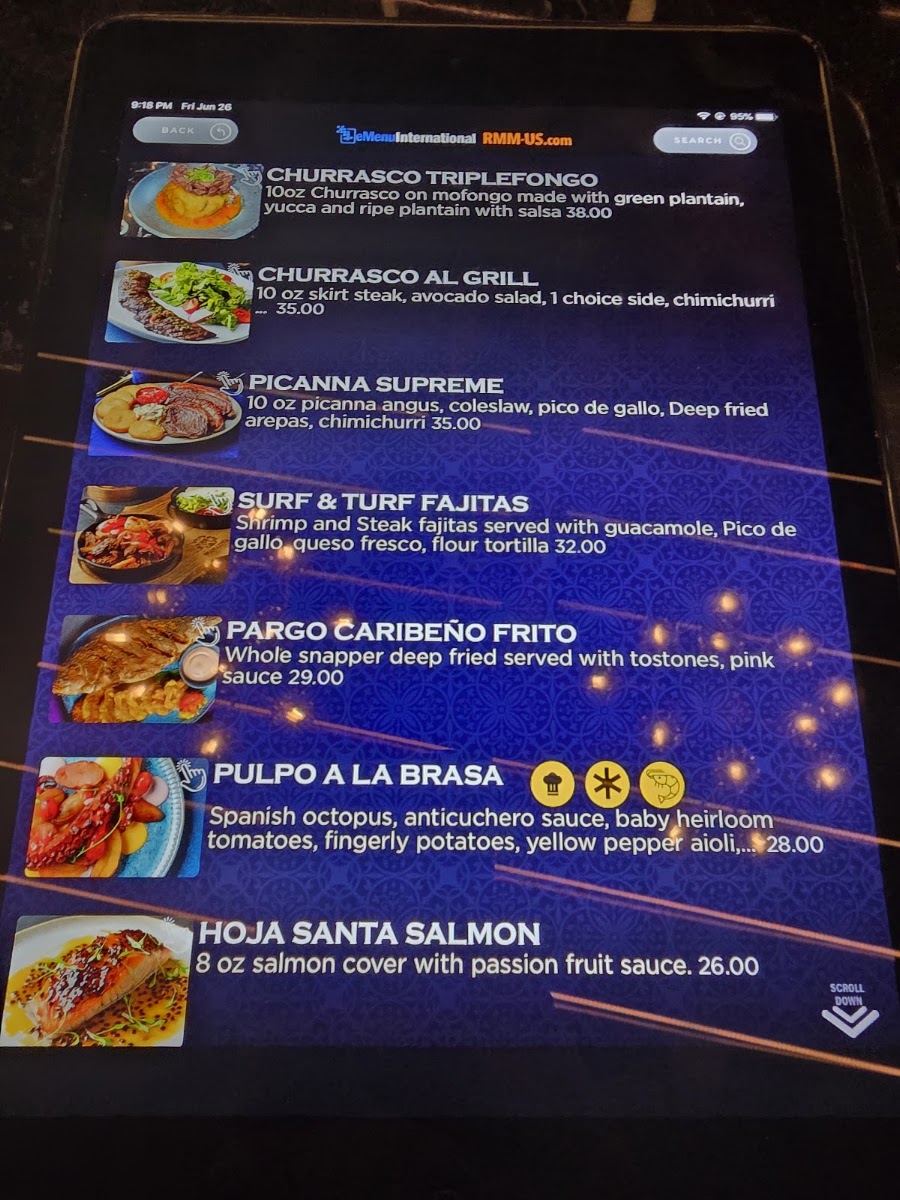 Mamazzita Gastrobar menu board