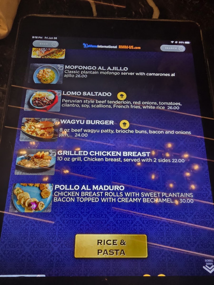 Mamazzita Gastrobar menu board
