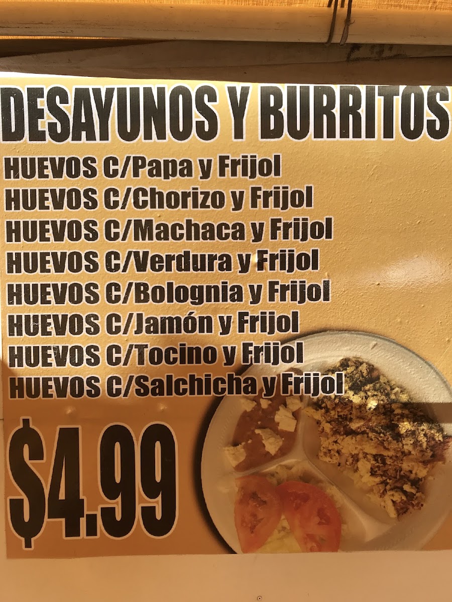 Toy Comiendo menu board