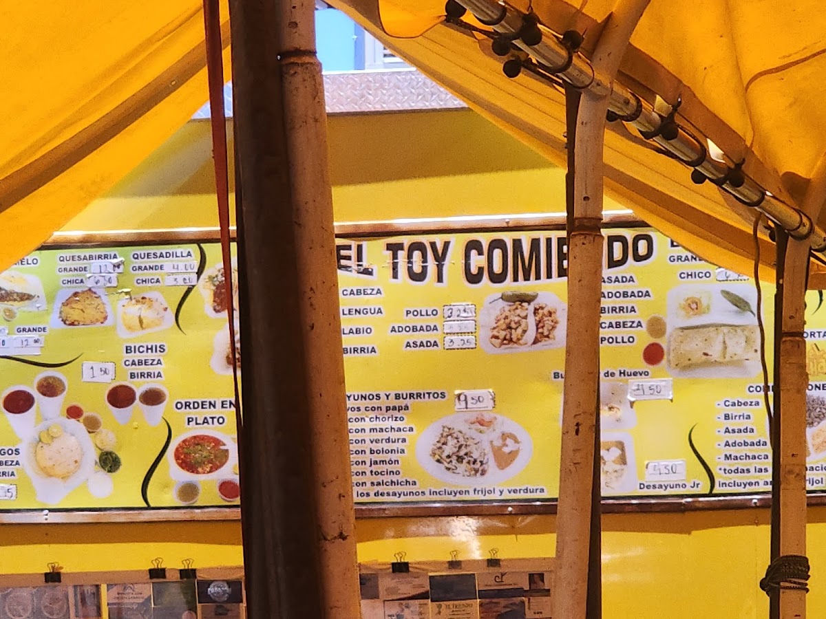 Toy Comiendo menu board
