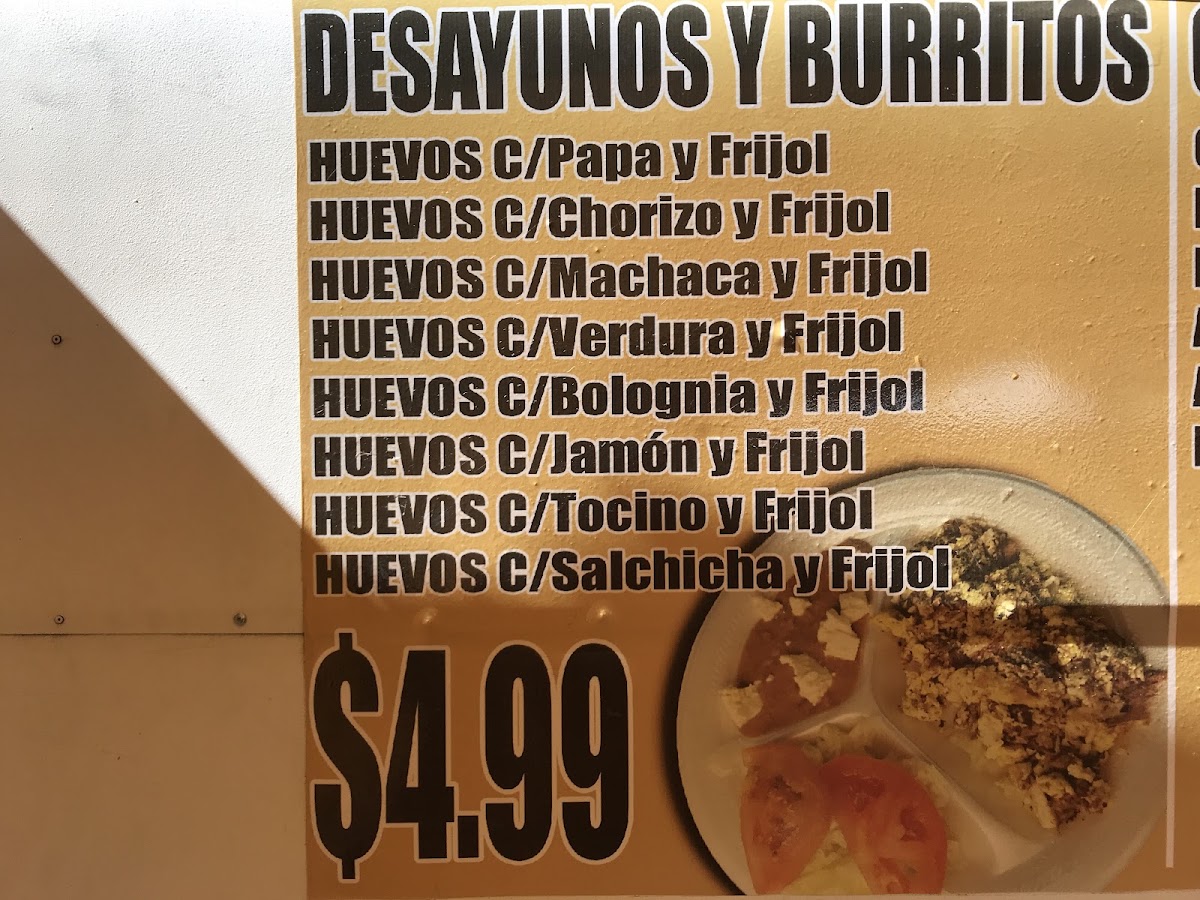 Toy Comiendo menu board
