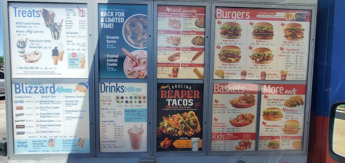 Dairy Queen menu board