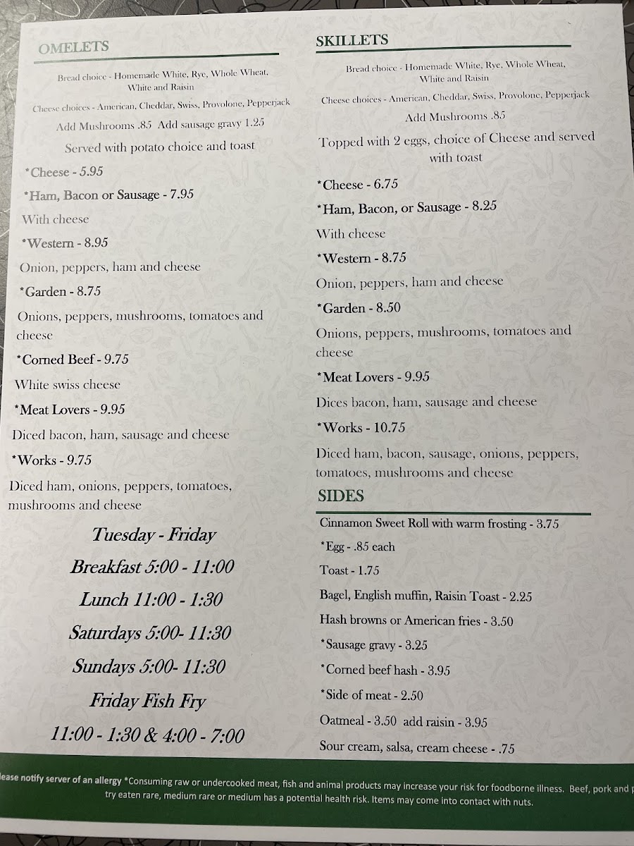 Moe's Cafe menu board