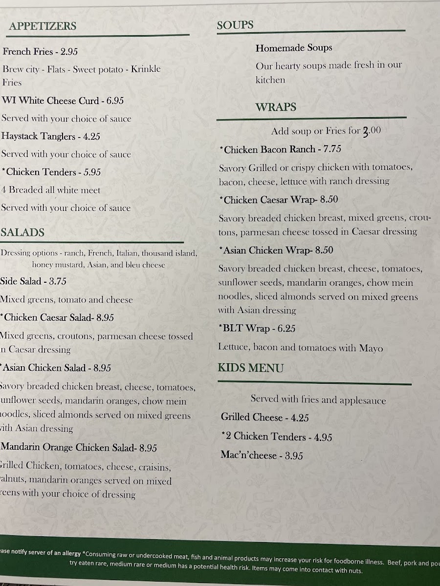 Moe's Cafe menu board