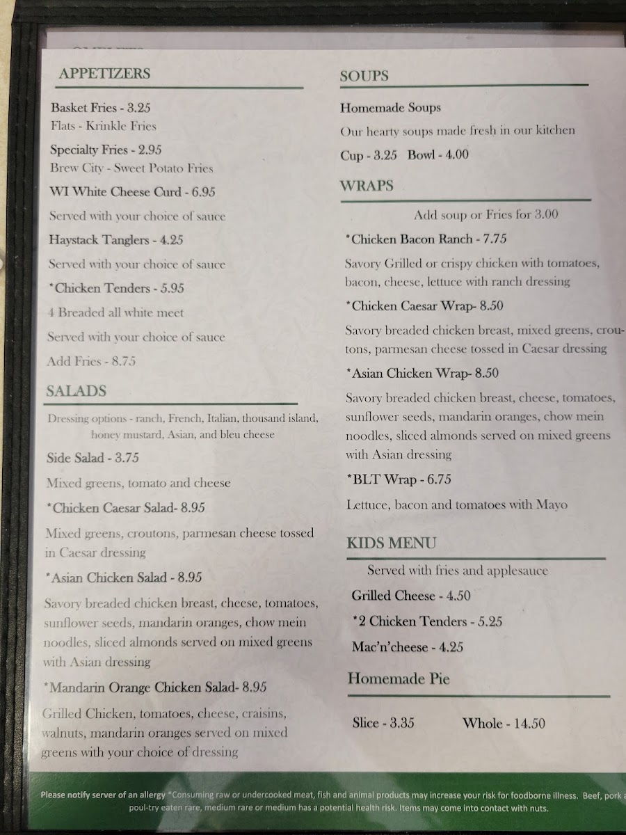 Moe's Cafe menu board