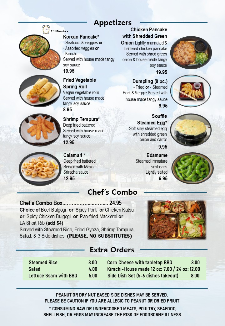 Blazin' K-BBQ menu board