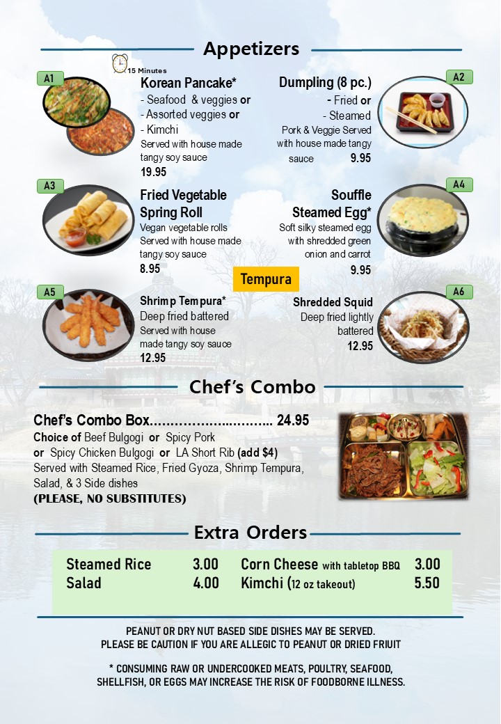 Blazin' K-BBQ menu board