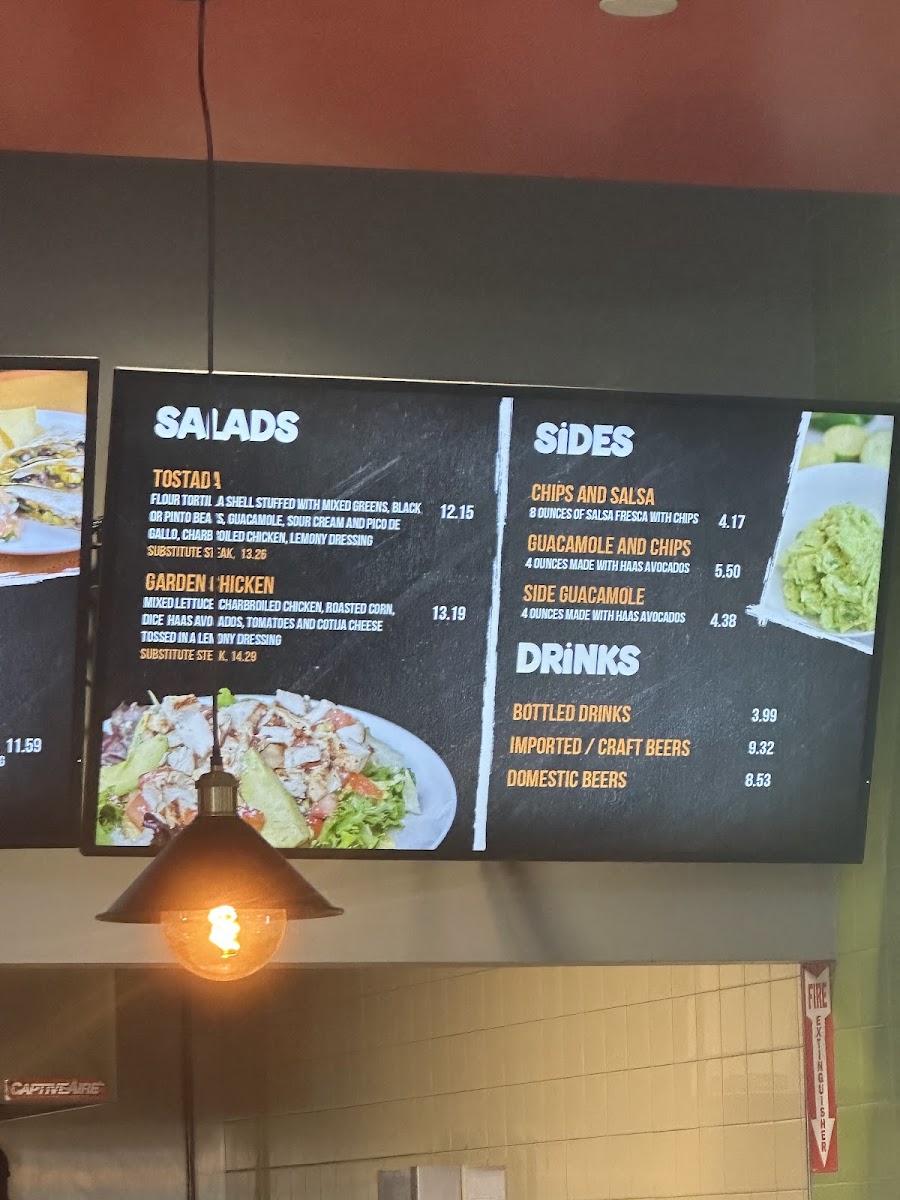 Zona Fresca menu board