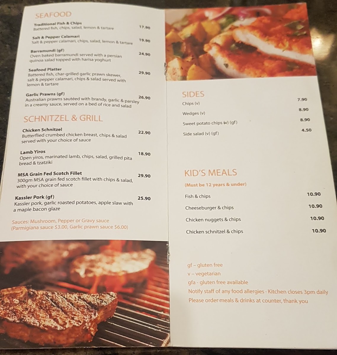 Doncho's Cafe menu board