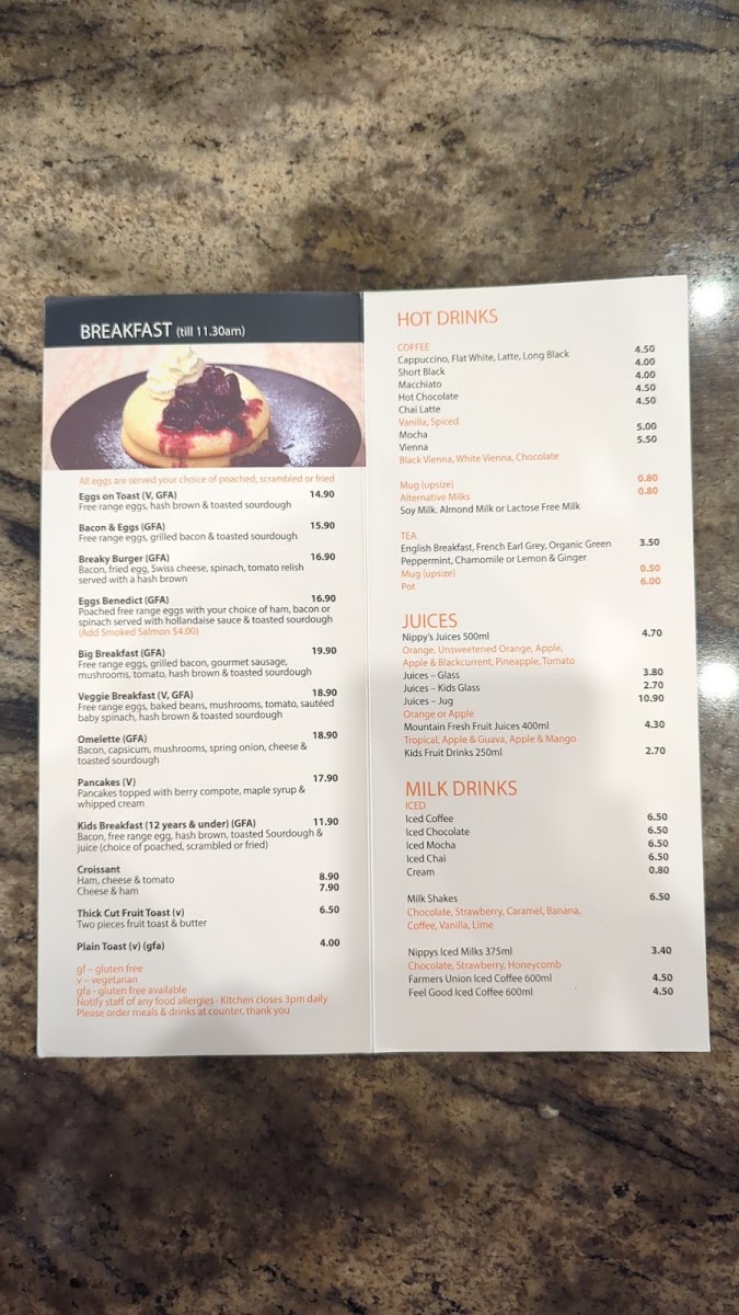Doncho's Cafe menu board