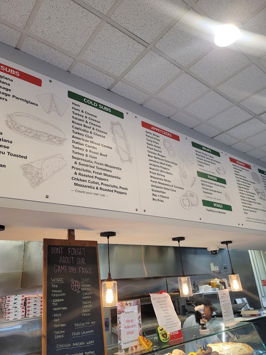 Giuseppe's Pizzeria & Restaurant menu board