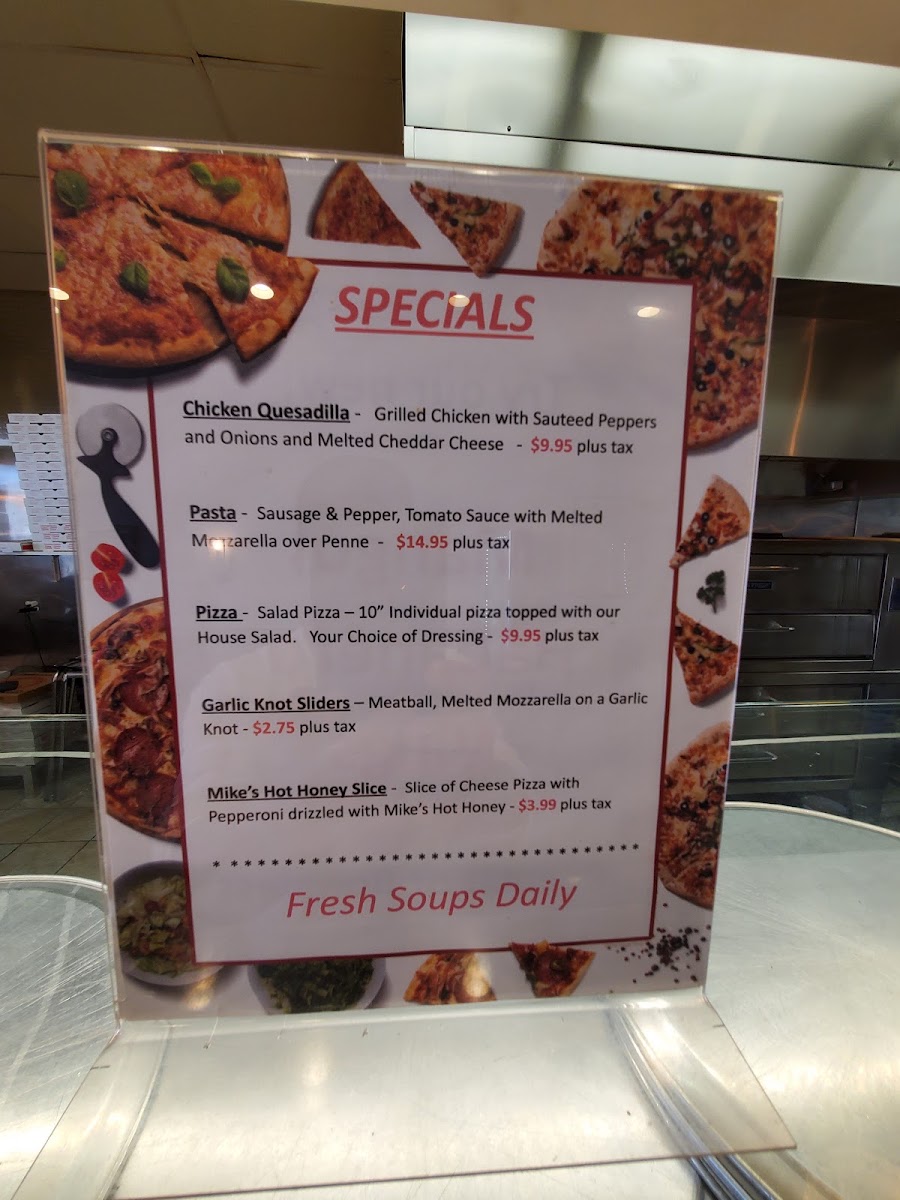 Giuseppe's Pizzeria & Restaurant menu board
