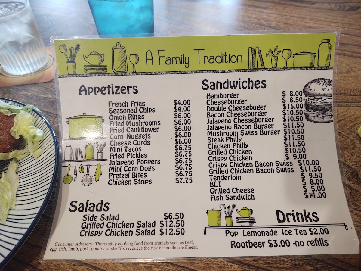 Melody's Kitchen menu board