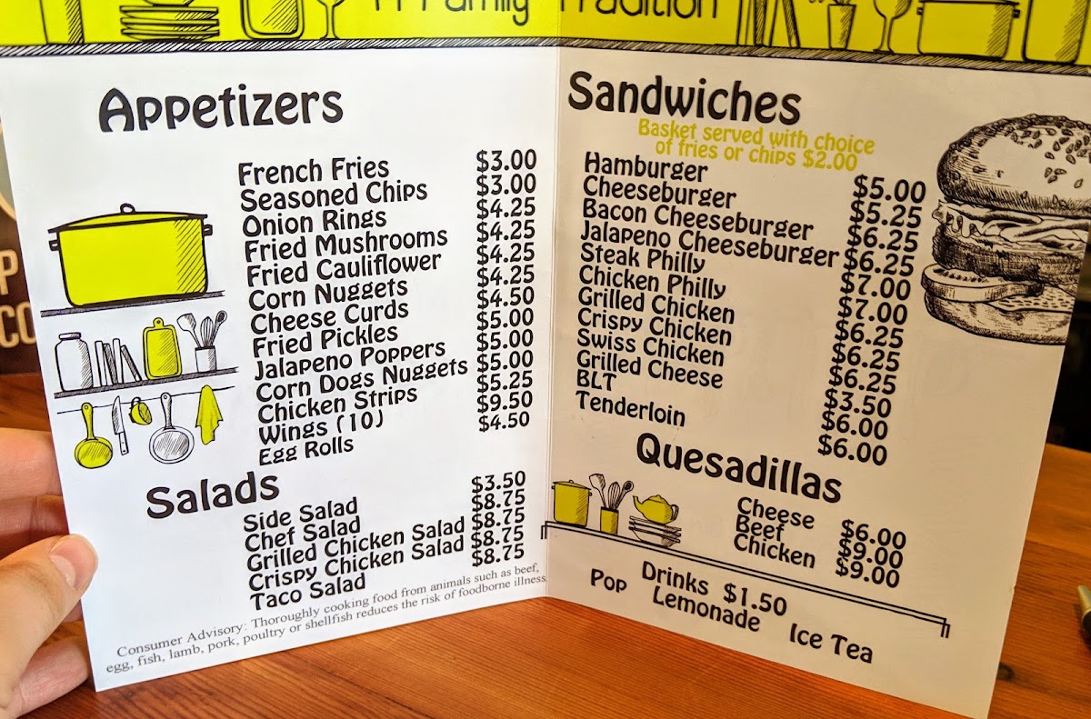 Melody's Kitchen menu board
