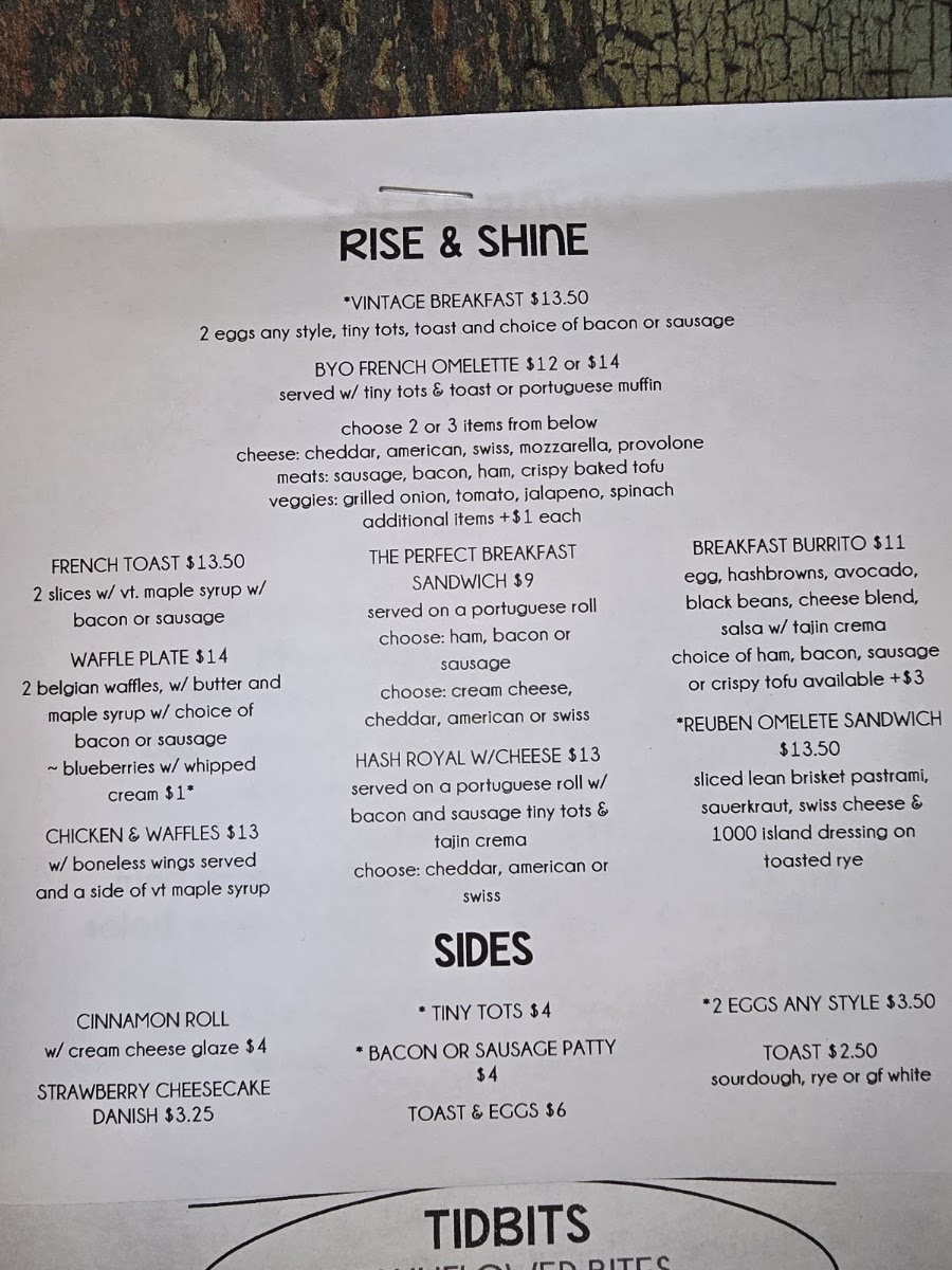 Echo Rise & Shine menu board