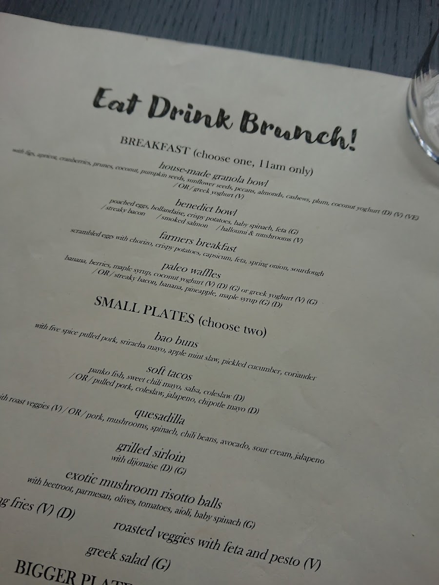 Eat Drink Laugh menu board