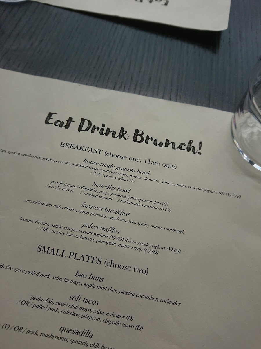 Eat Drink Laugh menu board