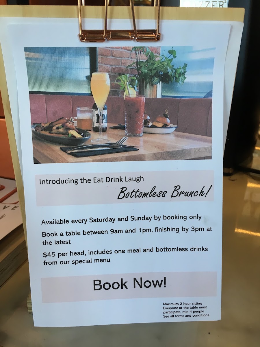 Eat Drink Laugh menu board