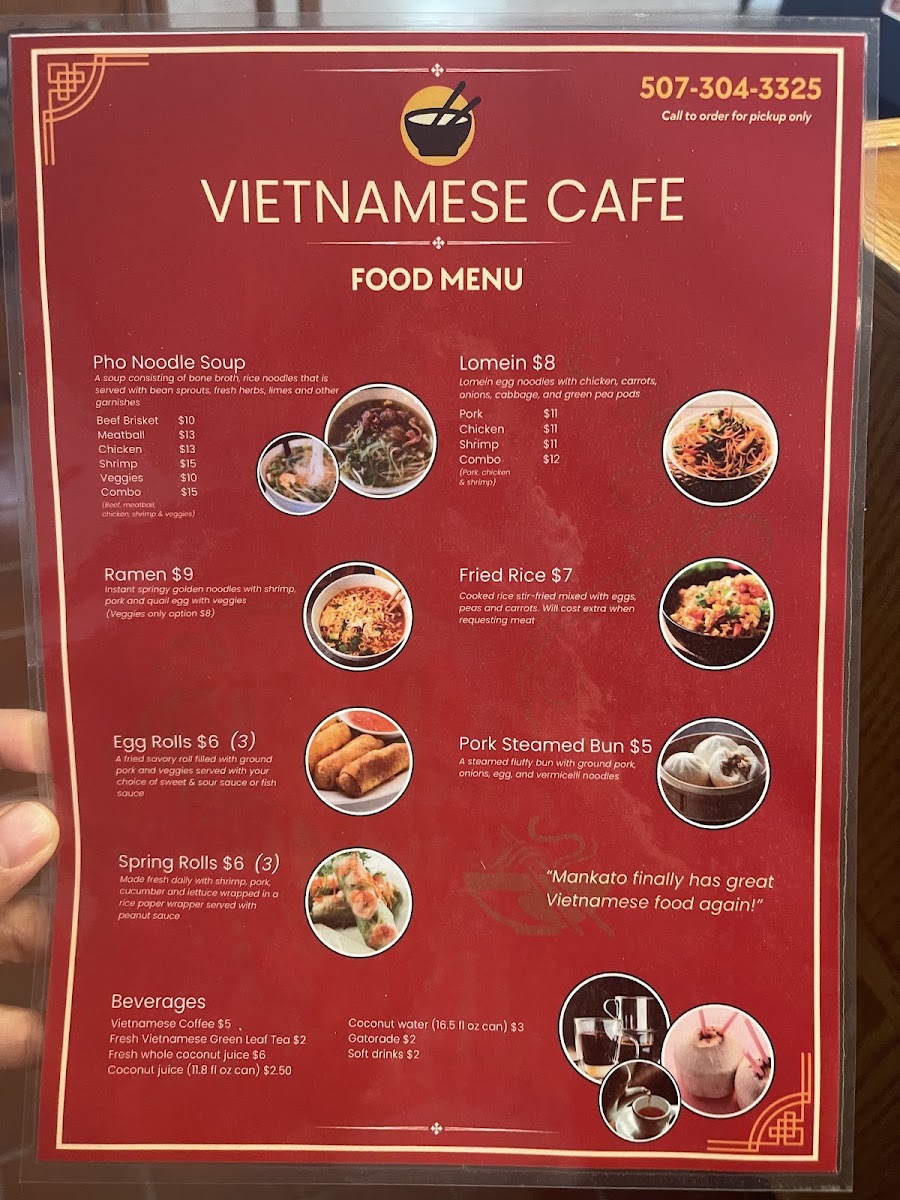 Vietnamese Cafe menu board