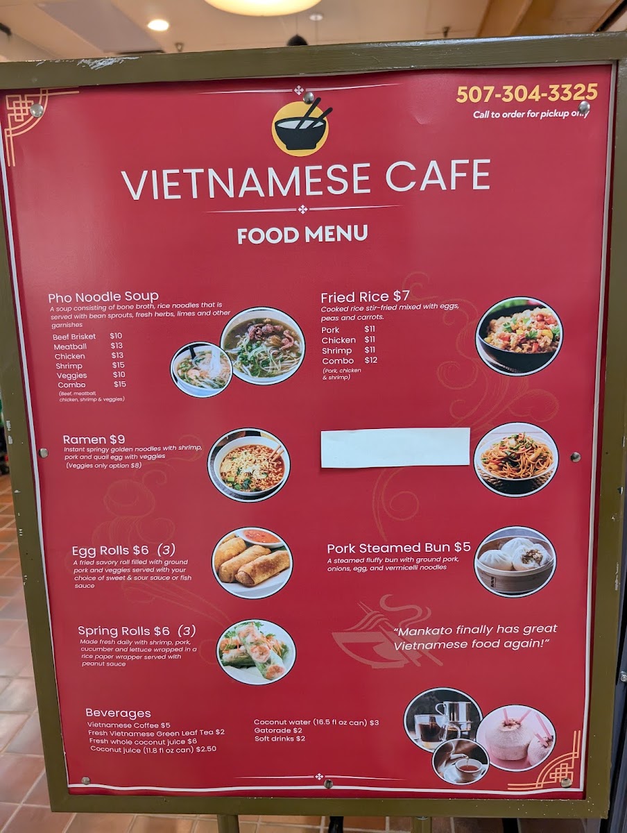 Vietnamese Cafe menu board