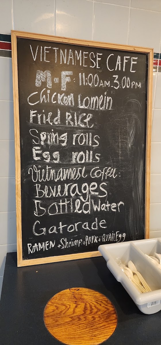 Vietnamese Cafe menu board