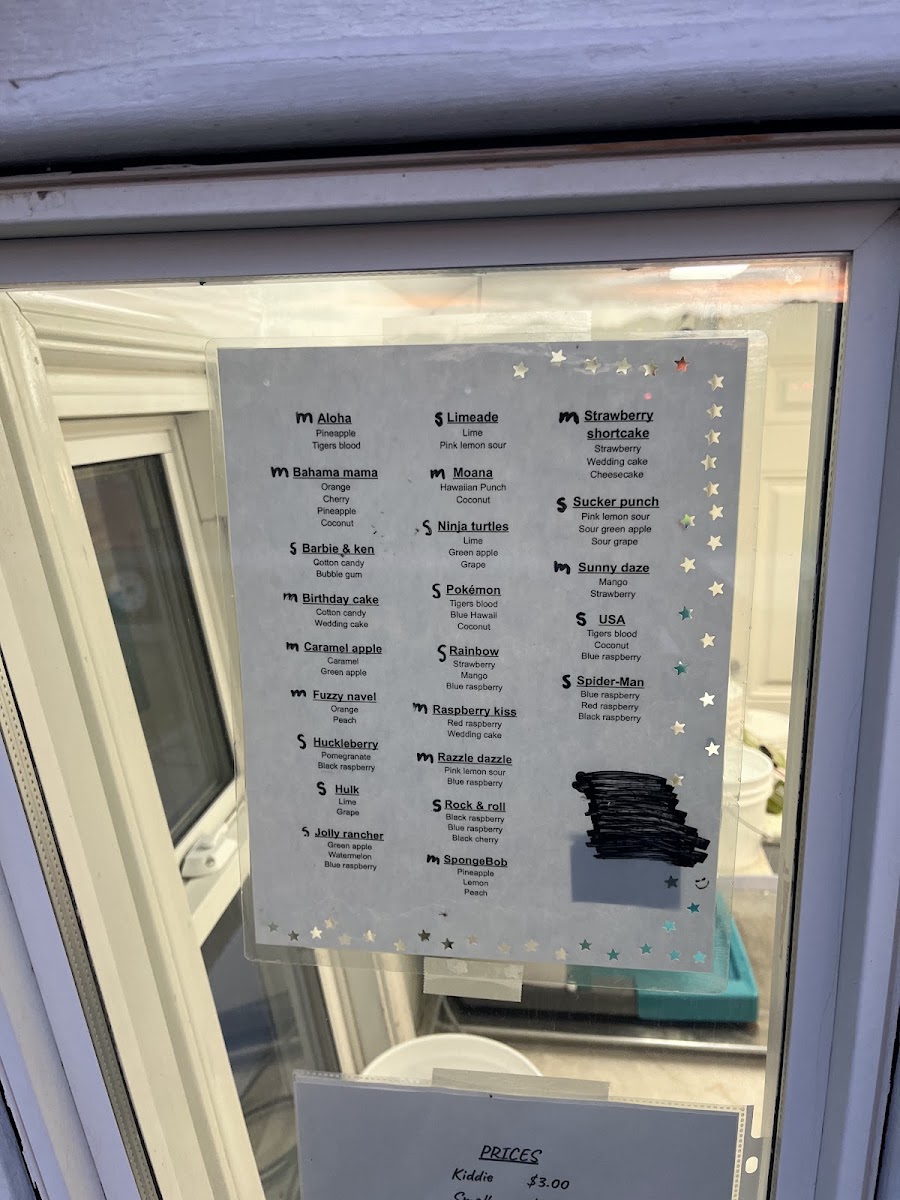 Snoasis menu board