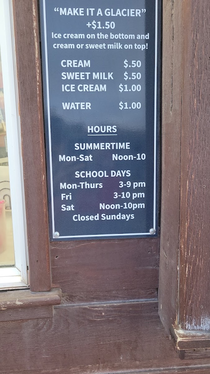 Snoasis menu board