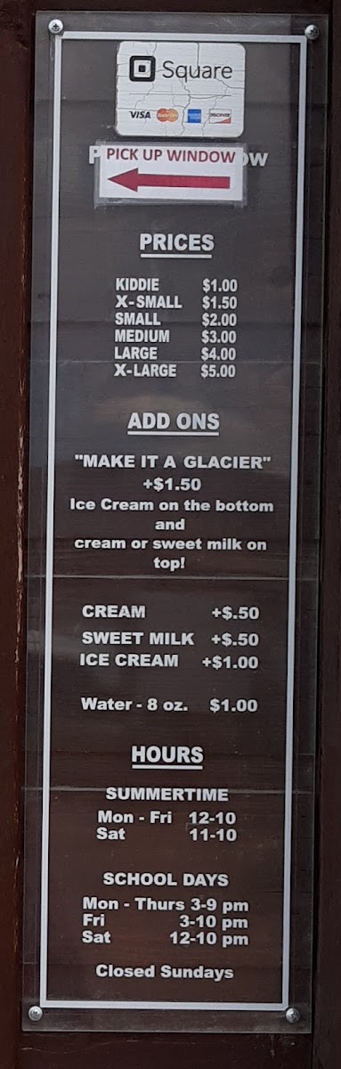 Snoasis menu board