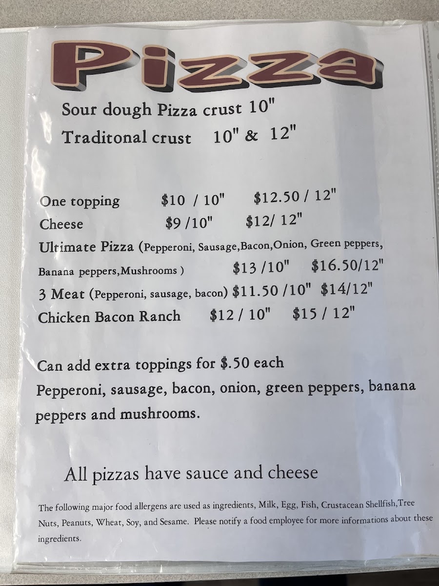 PeePaw’s Full Throttle Diner menu board