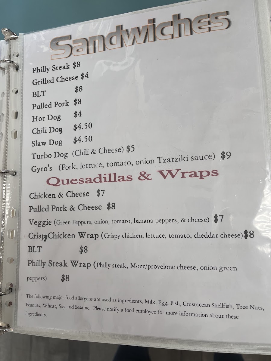 PeePaw’s Full Throttle Diner menu board
