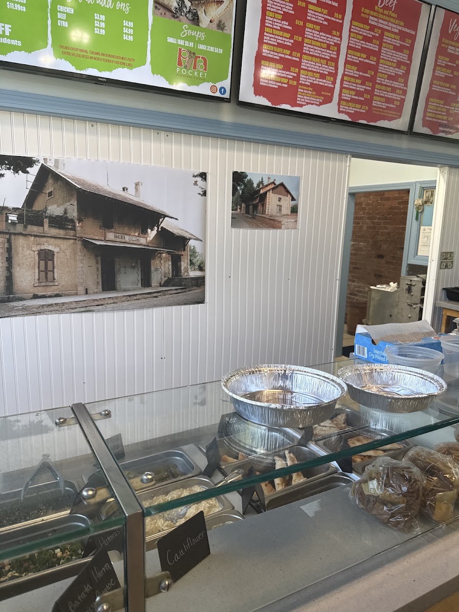 Lebanese Pita Pocket menu board