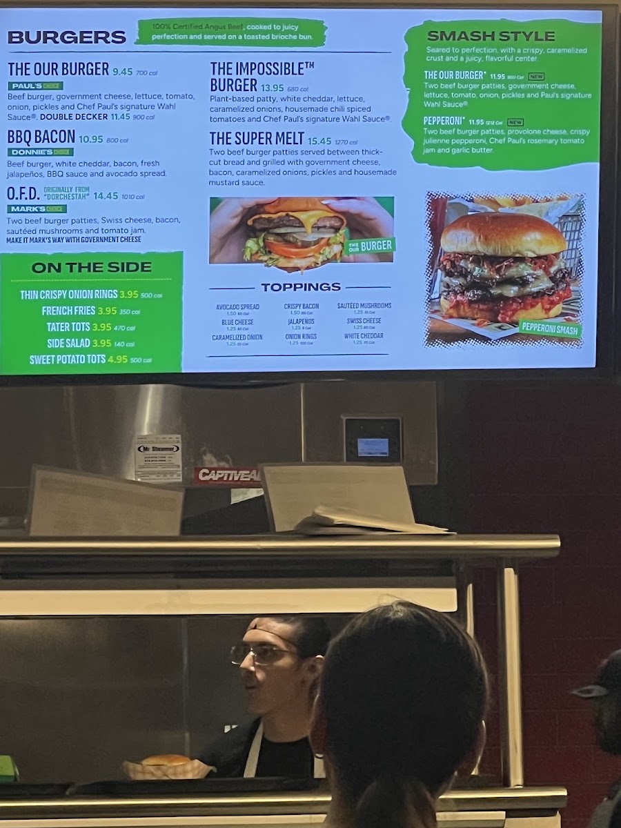 Wahlburgers menu board