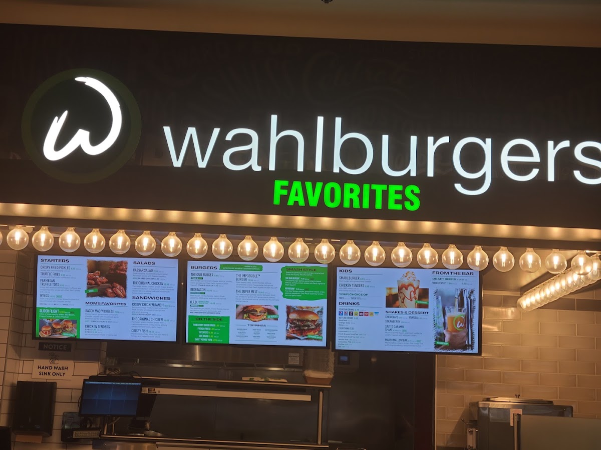 Wahlburgers menu board