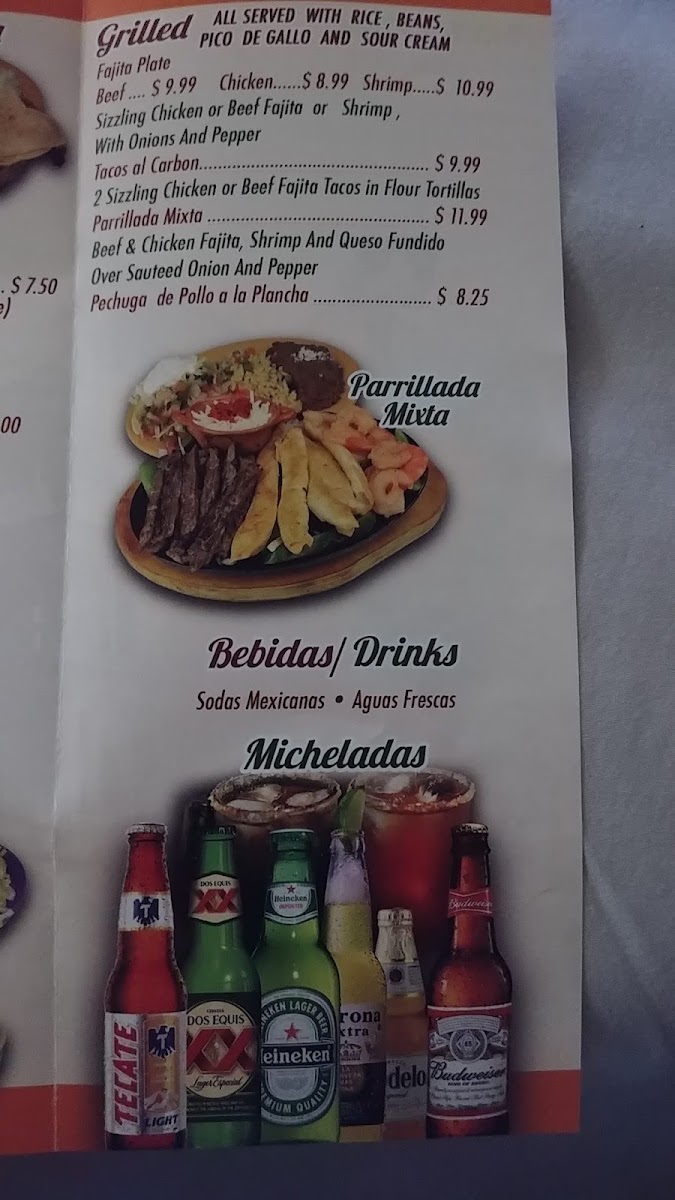 Mexico Lindo Sabroso menu board