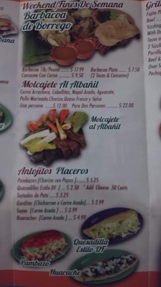 Mexico Lindo Sabroso menu board