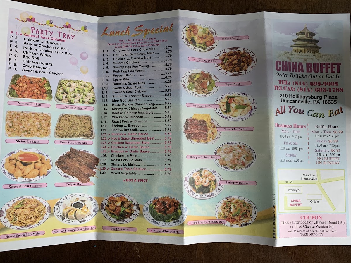 China Wok menu board
