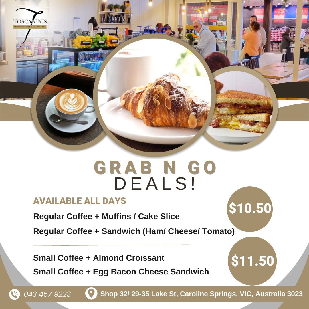 Toscanini's Cafe & European Restaurant & Gelato Bar menu board
