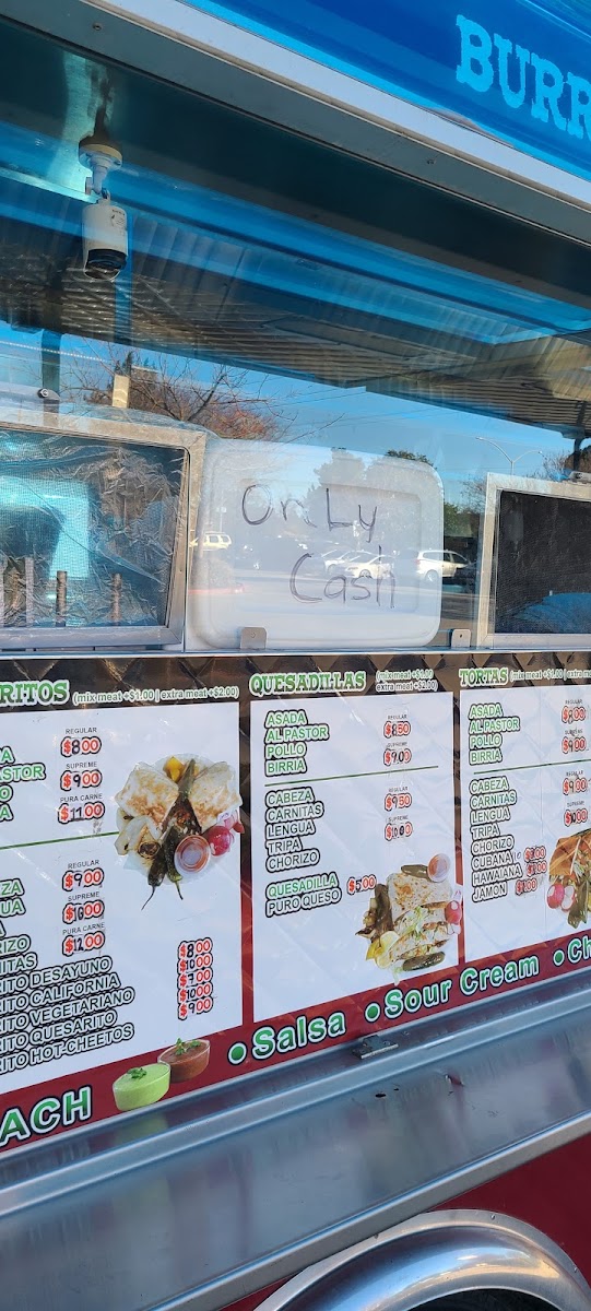Tacos El Agua Dulce | Mexican Food Truck menu board