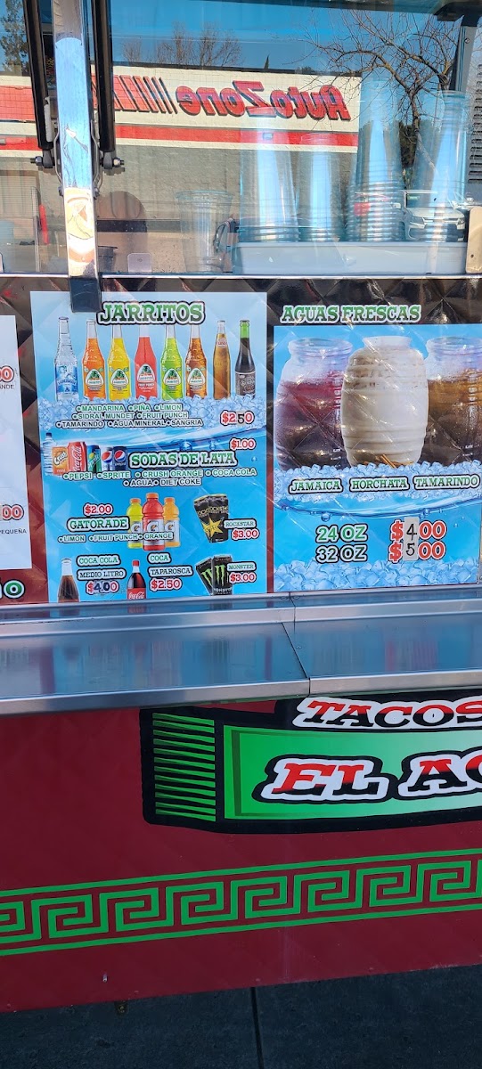 Tacos El Agua Dulce | Mexican Food Truck menu board
