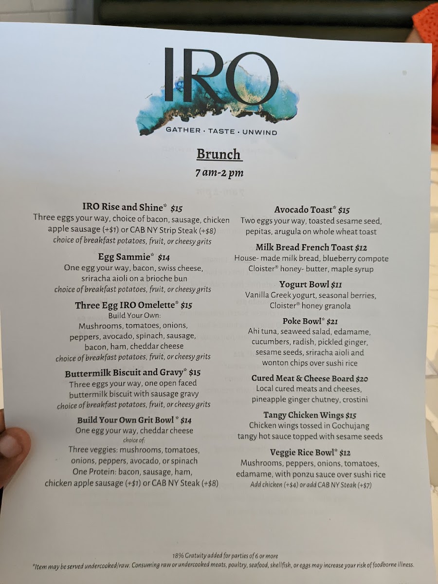 IRO SouthPark menu board