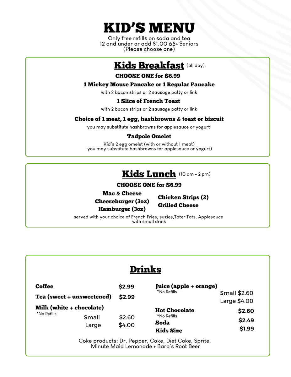 The Lilypad Cafe menu board