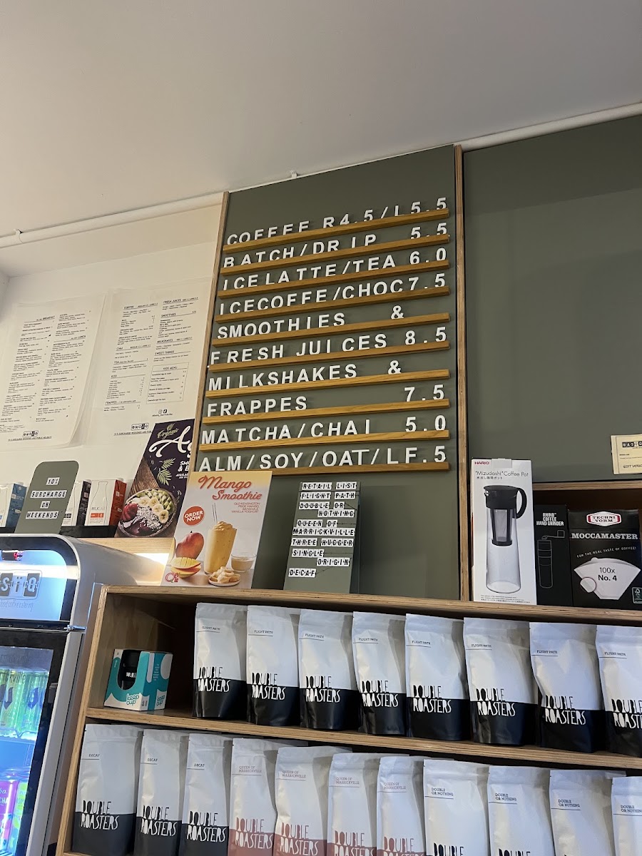 Basiq Cafe menu board